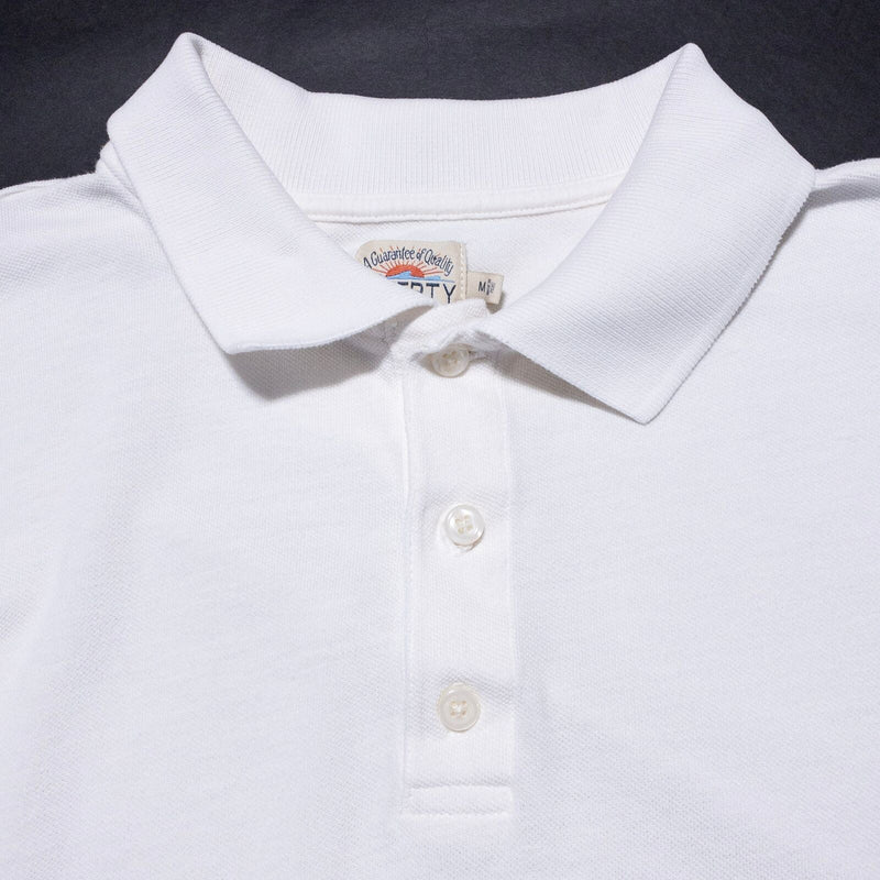 Faherty Polo Shirt Men's Medium Solid White Short Sleeve Collared Modern Preppy