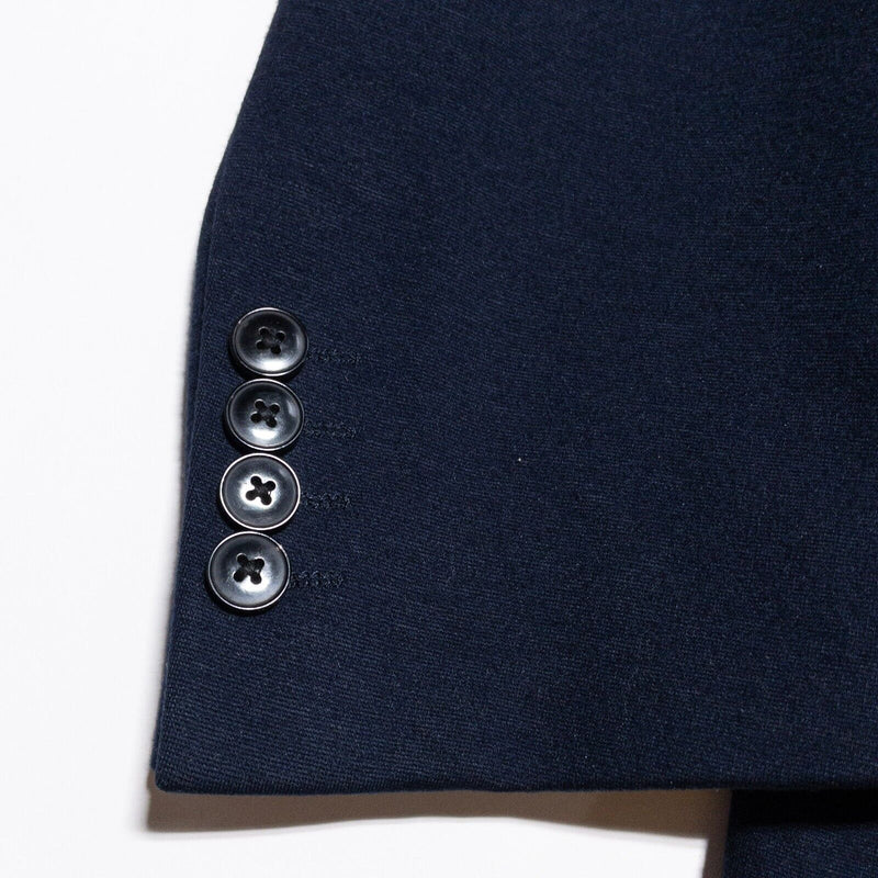Armani Collezioni Blazer Men's 42L Long Navy Blue Two-Button Sport Coat Rayon