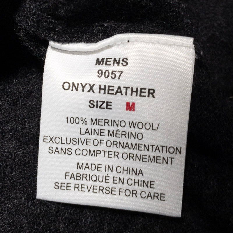 Woolrich Merino Wool V-Neck Sweater Men's Medium Dark Gray Onyx Heather Knit