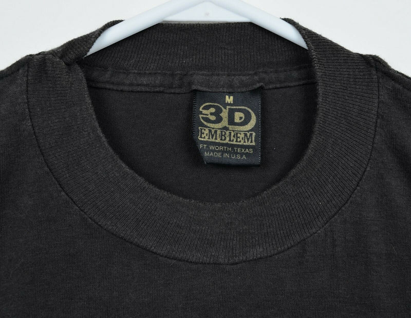 Vtg 1989 3D Emblem Mens Medium American By Birth Rebel by Choice Trucker T-Shirt