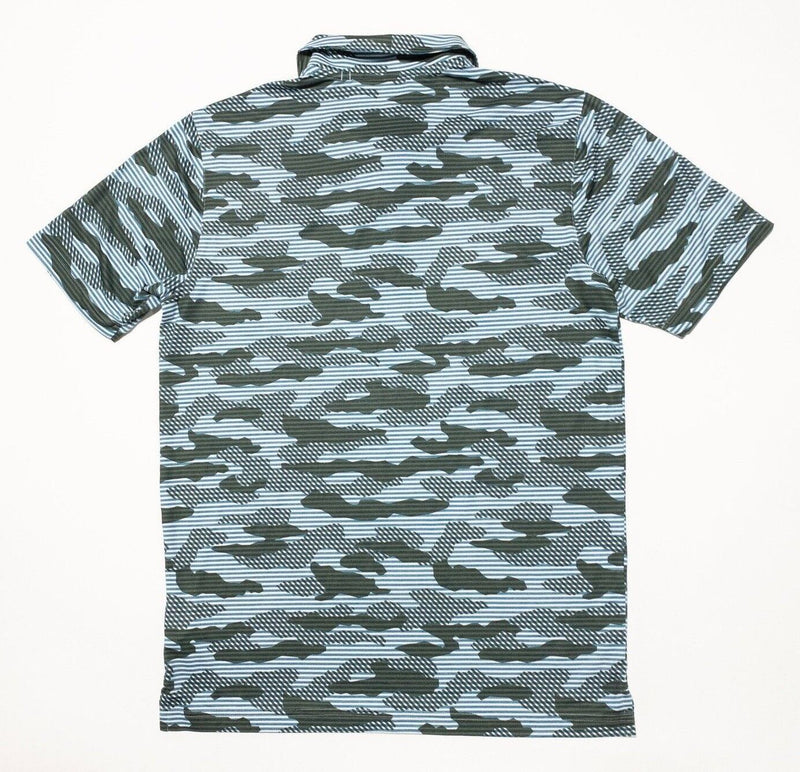 PUMA Golf Camo Shirt Men's Small Polo Green Blue Camouflage Stretch Wicking