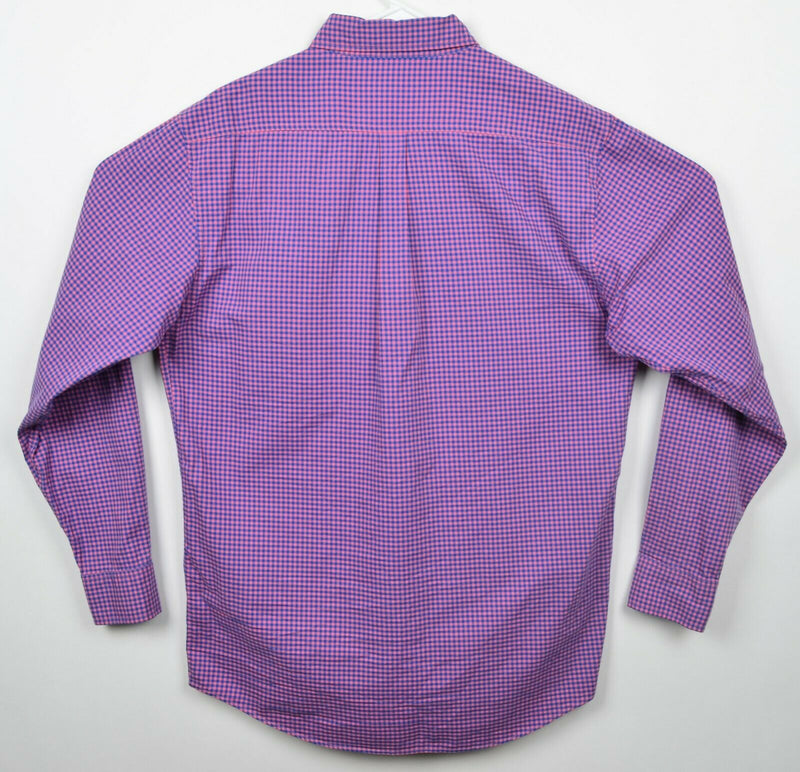 Johnnie-O Men's XL Pink Blue Gingham Check Plaid Long Sleeve Button-Down Shirt