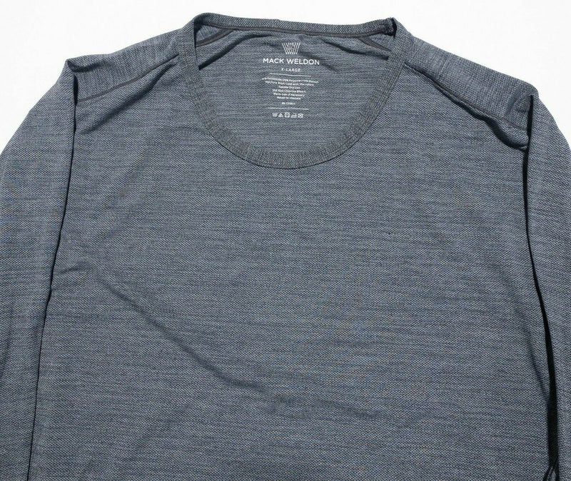 Mack Weldon T-Shirt Men's XL Gray Wicking Stretch Fitness Crewneck Long Sleeve