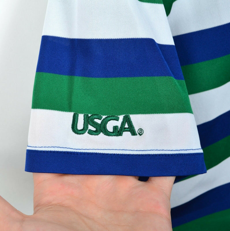 Polo Golf Ralph Lauren Women's XL US Open Striped Wicking Marshal Golf Polo