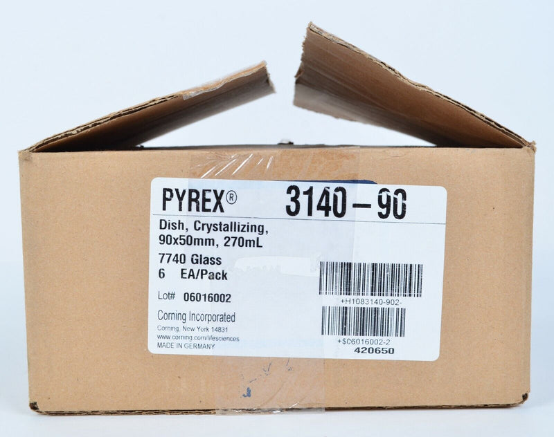 Pyrex 3140-90 Box of 6 270mL 7740 Glass Dish Crystallizing 90x50mm Corning