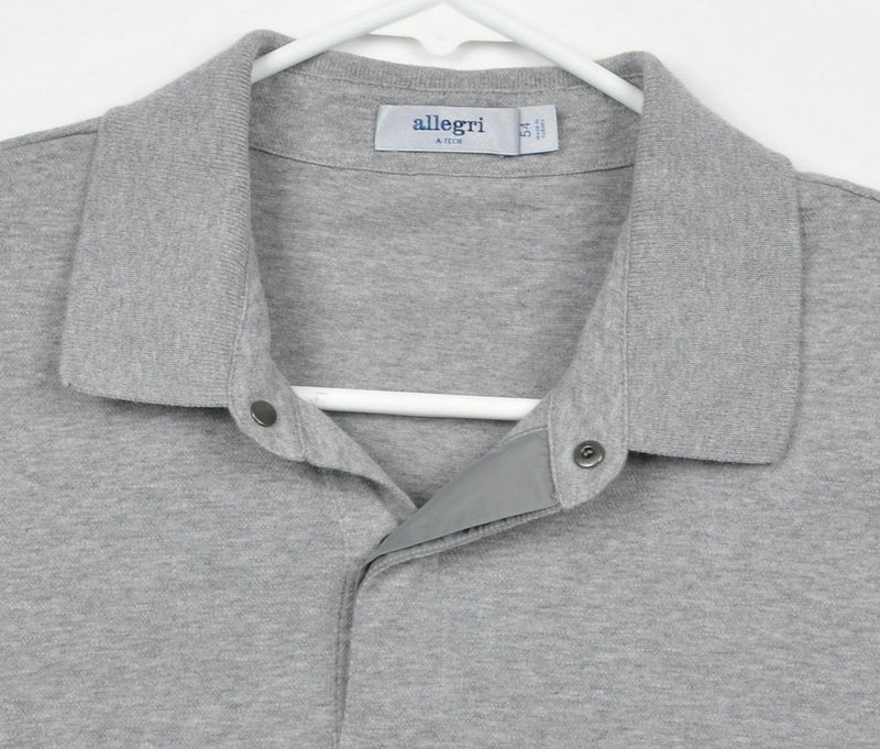 Allegri A-Tech Men's Sz 54 Heather Gray Snap Collar Italian Designer S/S Shirt