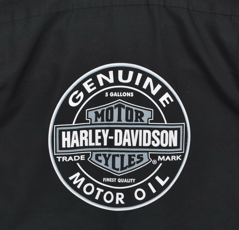 Harley-Davidson Men's Small Museum Black Work Oil Biker Garage Mechanic Shirt