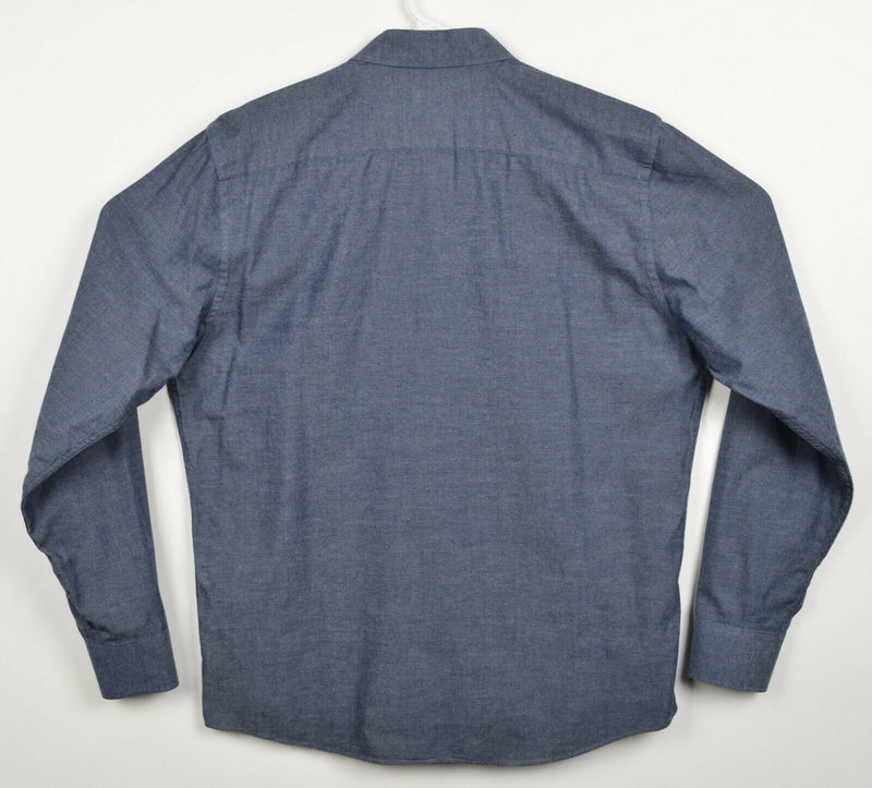 UNTUCKit Men's XL Slim Fit Blue Chambray Long Sleeve Button-Front Shirt
