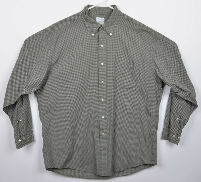Brooks Brothers Men's Large Green Plaid Long Sleeve Button-Down Sport Shirt