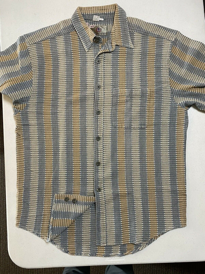 The Territory Ahead Men's XL Striped Heavy Knit Short Sleeve Button-Front Shirt