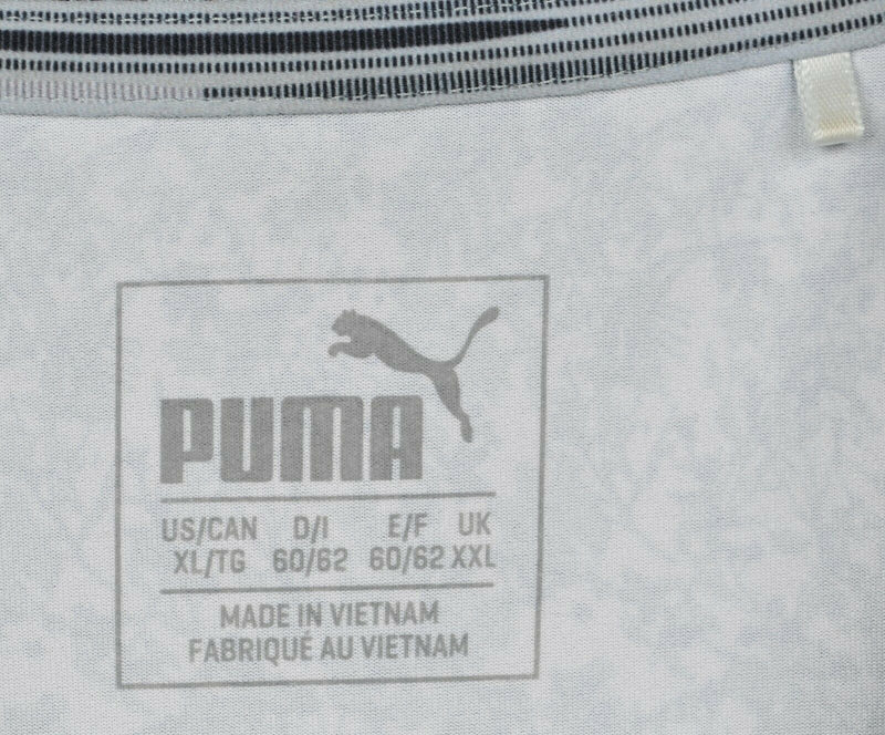 Puma Men's Sz XL Dry Cell Floral Gray S/S Polo Golf Shirt Chicago Highlands