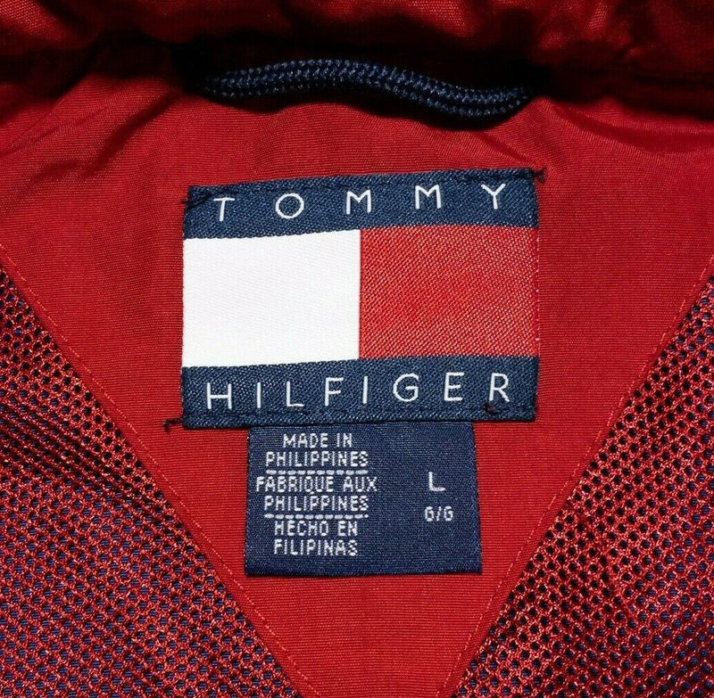 Tommy Hilfiger Spell Out Sleeve Vintage 90s Windbreaker Jacket Blue Men's Large