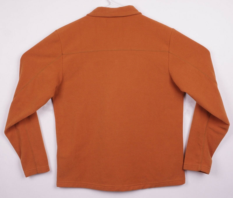 Mountain Hardwear Men's Medium 1/4 Zip Fleece Solid Orange Sweater Jacket
