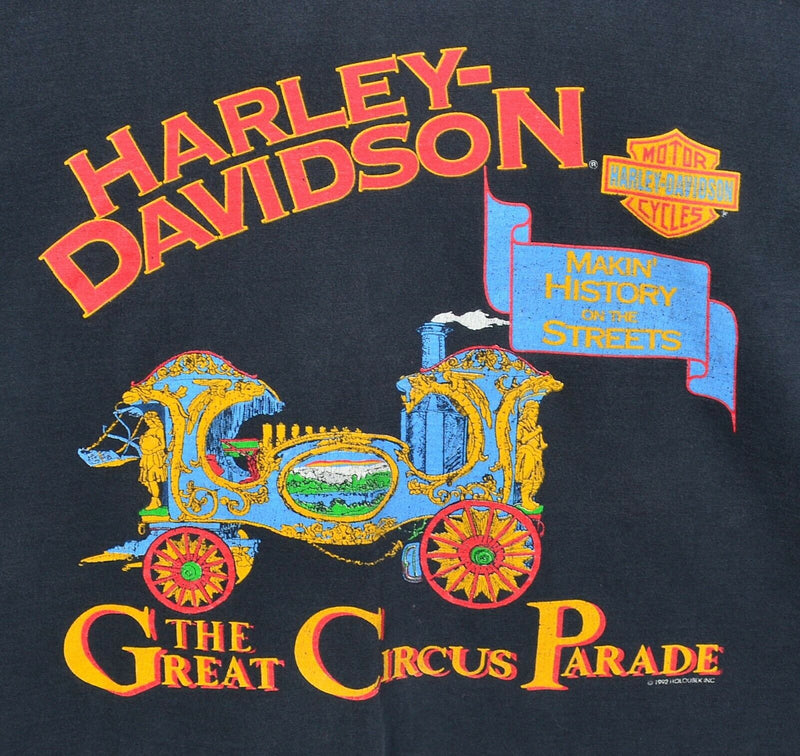 Vintage 1992 Harley-Davidson Men's XL? Great Circus Parade Graphic T-Shirt