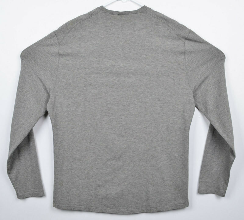 Lululemon Men's Large? Henley Collar Heather Gray Long Sleeve Athleisure Shirt