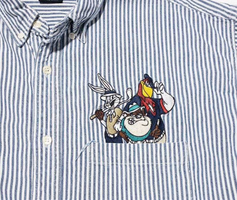 Warner Bros. Button-Down Shirt Large Men's Vintage 90s Bugs Bunny Embroidered