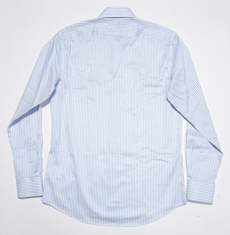 Suitsupply Traveller Shirt 15.5 Slim Fit Men's Blue White Stripe Cutaway Collar