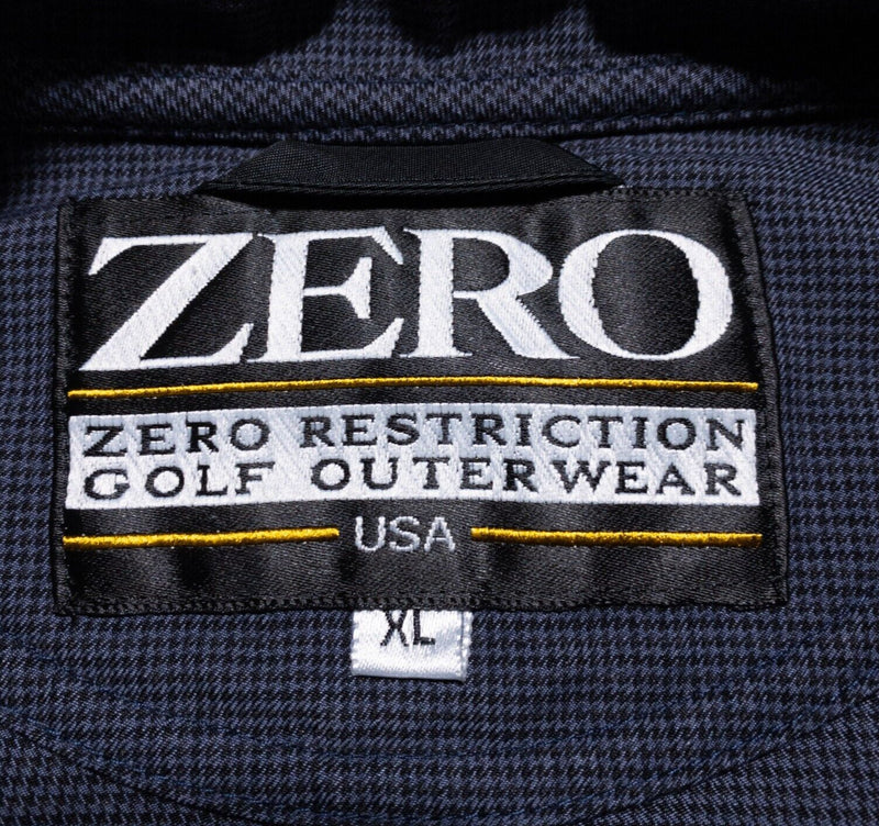 Zero Restriction Golf Jacket Men's XL Houndstooth Gray 1/4 Snap Pullover Wind