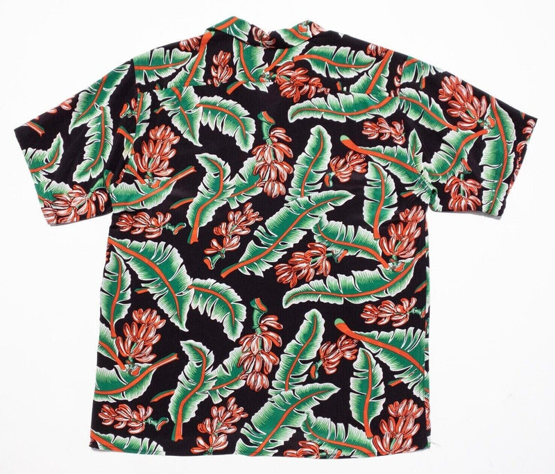 Avarti Hawaiian Shirt Men's Medium Silk Aloha Floral Red Green Loop Collar Camp