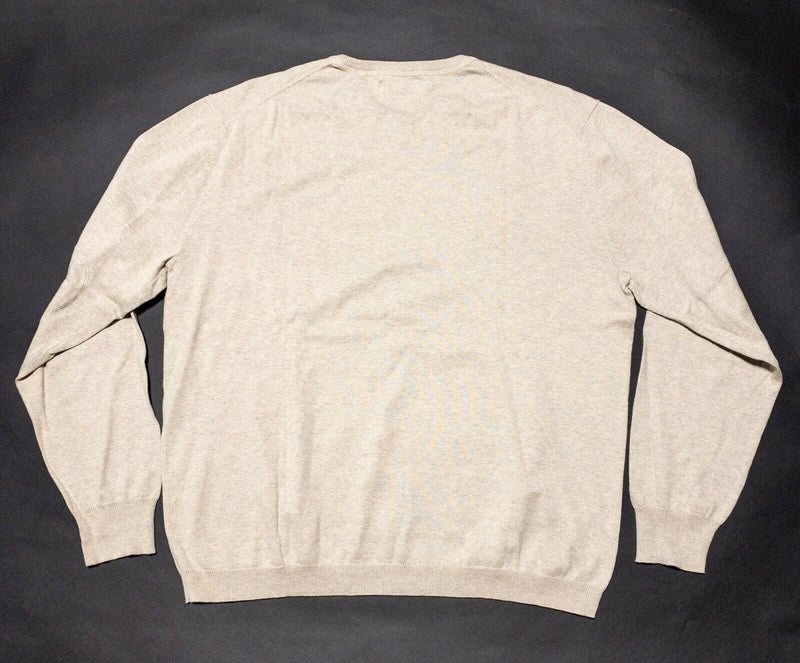 Linksoul Men's Cotton Cashmere Sweater Oatmeal Lightweight Elbow Pads Men's XL