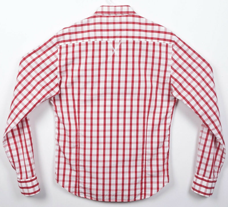 GANT Rugger Men Medium Red White Plaid Check Contrast Pocket Button-Front Shirt