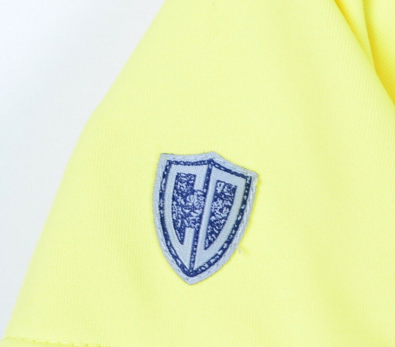 C. Defoor Men's Medium Solid Yellow Polyester Spandex Wicking Golf Polo Shirt