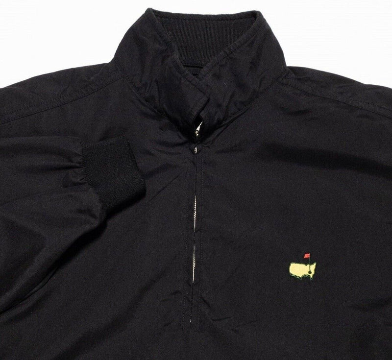 Masters Golf Jacket Women's Medium Magnolia Lane Windbreaker Black 1/4 Zip