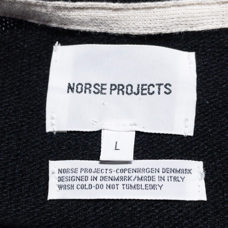 Norse Projects Sweater Men's Large Lambswool Pullover Crew Black Knit Sigfred