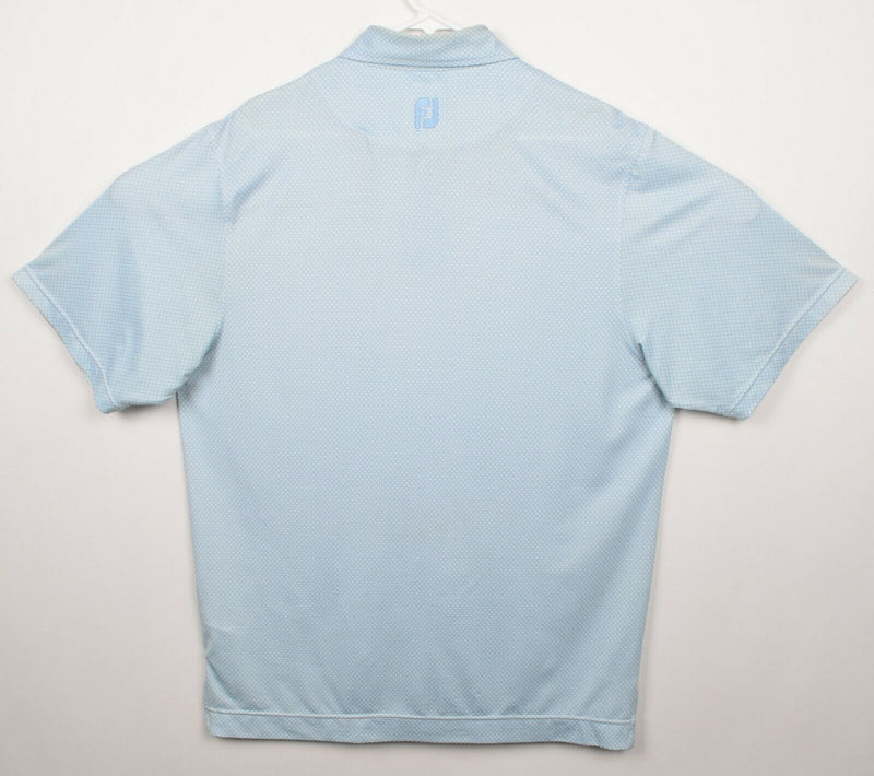 FootJoy Men's Sz Medium Blue Yellow Geometric Diamond Golf Polo Shirt