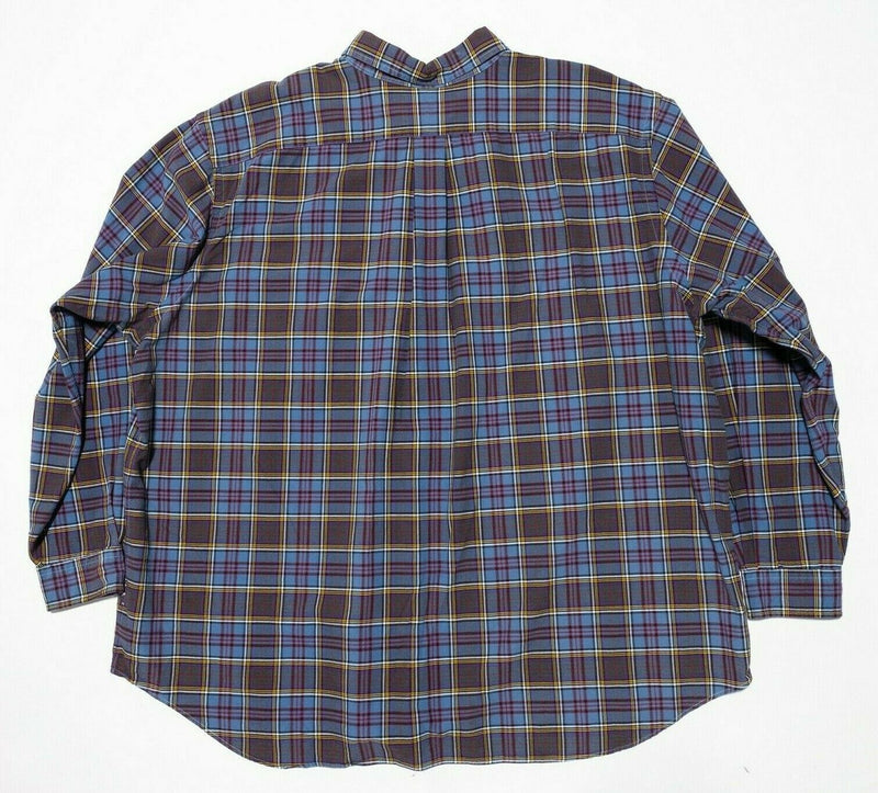 Polo Ralph Lauren 3XB Long Sleeve Shirt Men's Button-Down Plaid Blue Brown Men's