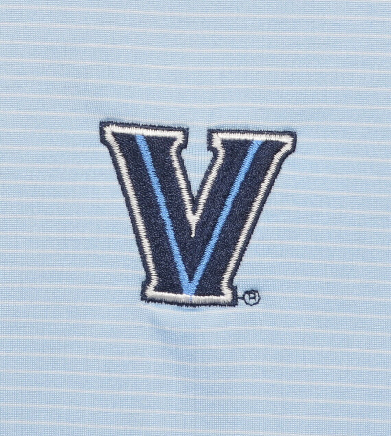 Villanova Johnnie-O Men's Sz Large Blue Striped Performance Golf Polo Shirt