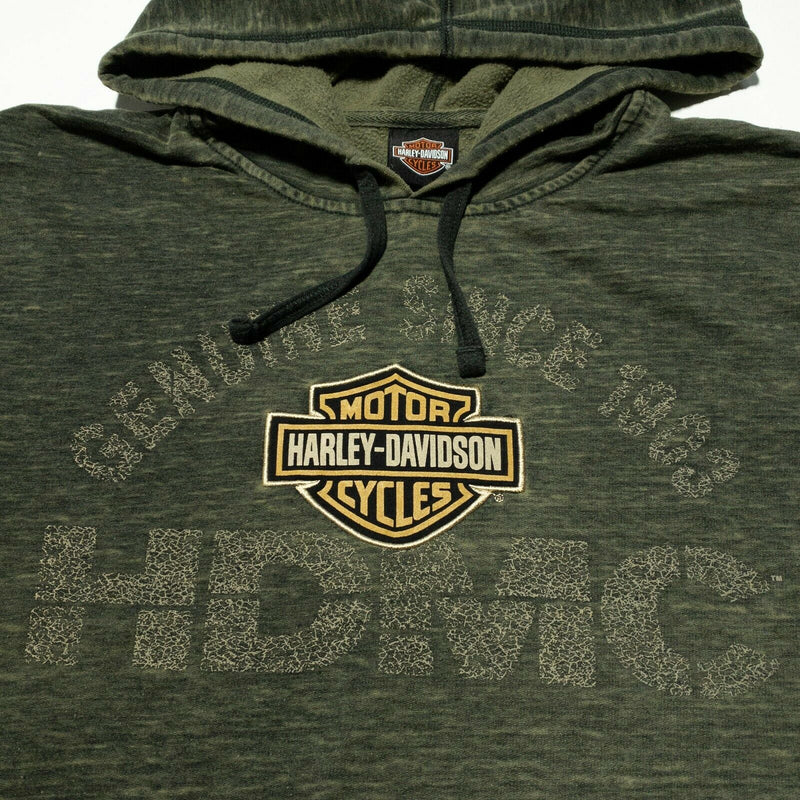 Harley-Davidson HDMC Hoodie Sweatshirt Green Distressed Sturgis Men's XL