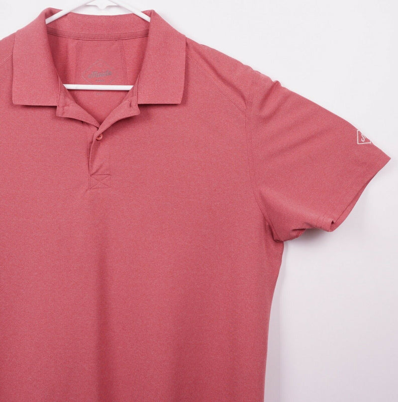 Maide Bonobos Men's Large Slim Fit Heather Pink M-Flex Performance Golf Shirt