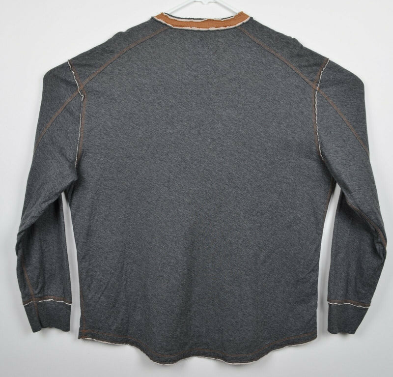 Carbon 2 Cobalt Men's XL Kinetic Henley Collar Heather Gray Pullover Sweatshirt