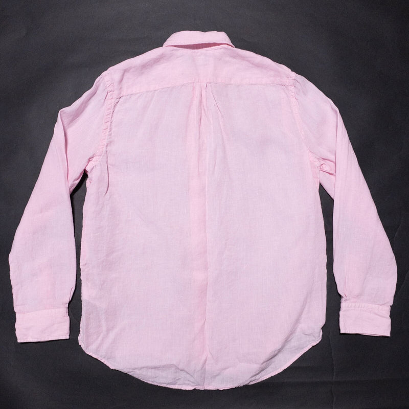 Polo Ralph Lauren Linen Shirt Men's Large Relaxed Button-Up Light Pink Preppy