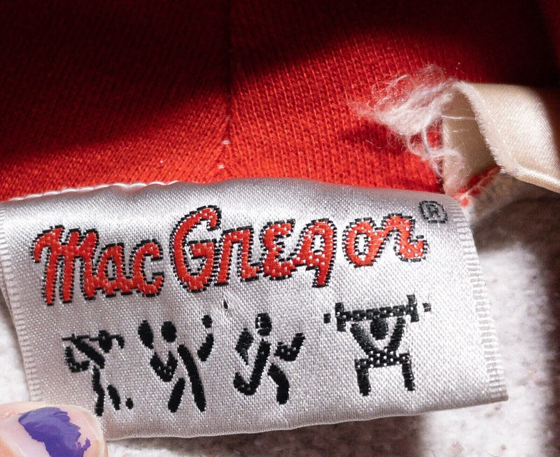 Vintage MacGregor Hoodie Mens Fits L/XL 80s Pullover Sweatshirt Red Drawstring