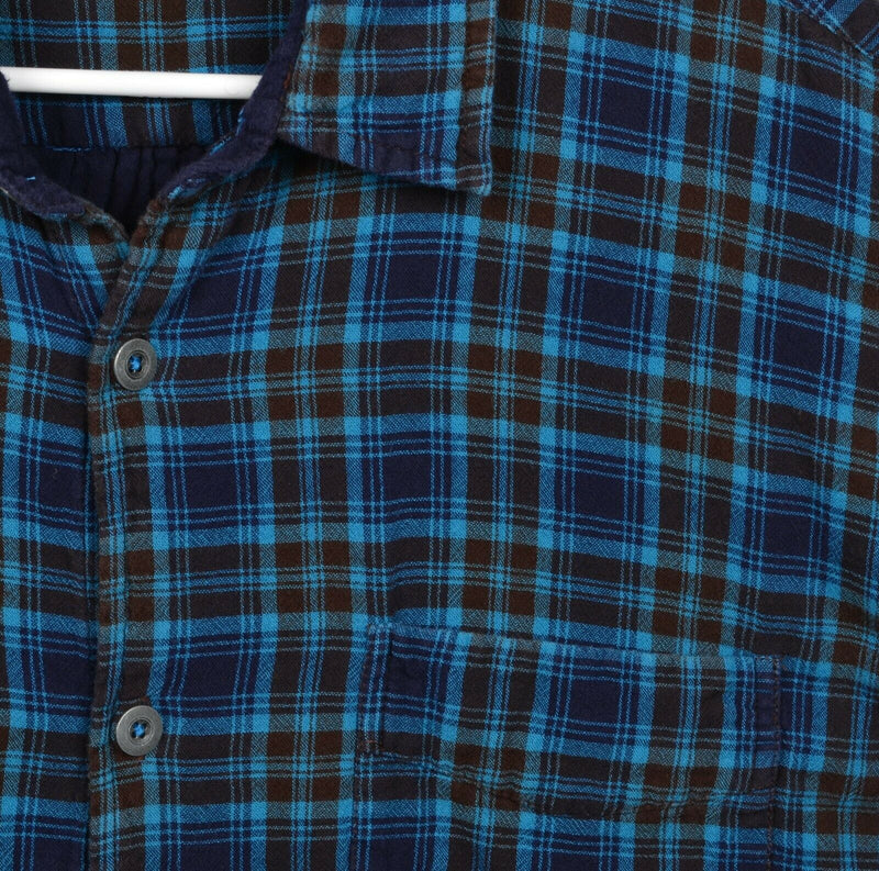 Carbon 2 Cobalt Men's Sz XL Blue Navy Plaid Button-Front Flannel Shirt