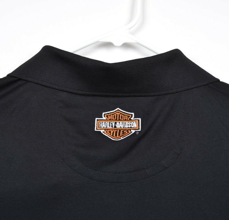 Harley-Davidson Men's XL Golf Bar & Shield Logo Black Polyester Golf Polo Shirt