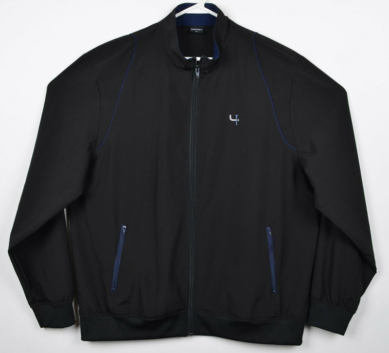 Short Par 4 Men's XL Black Blue Full Zip Windbreaker Golf Jacket