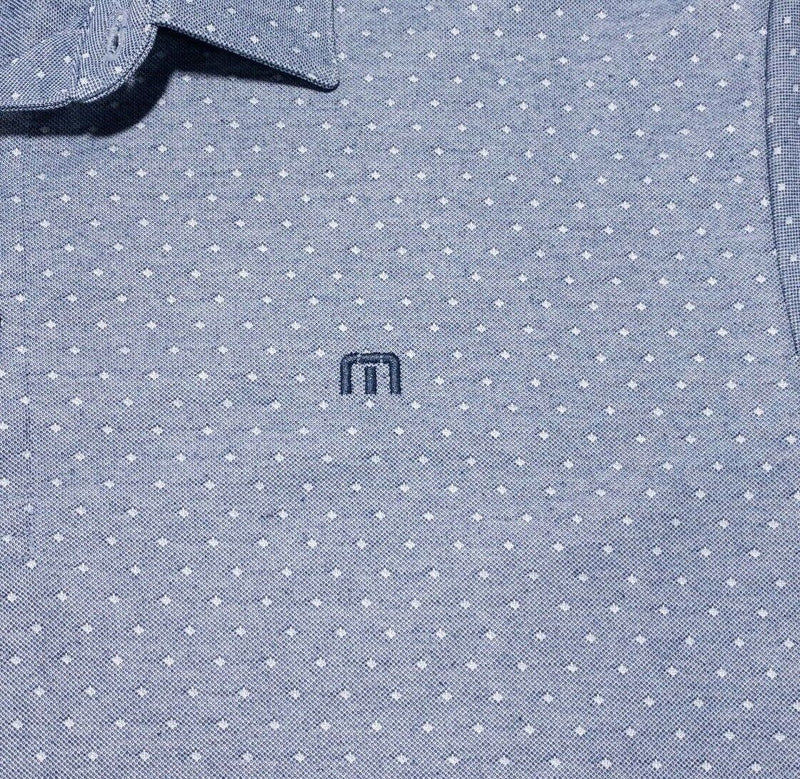 Travis Mathew Polo XL Men's Polka Dot Blue Golf Polyester Wicking Short Sleeve