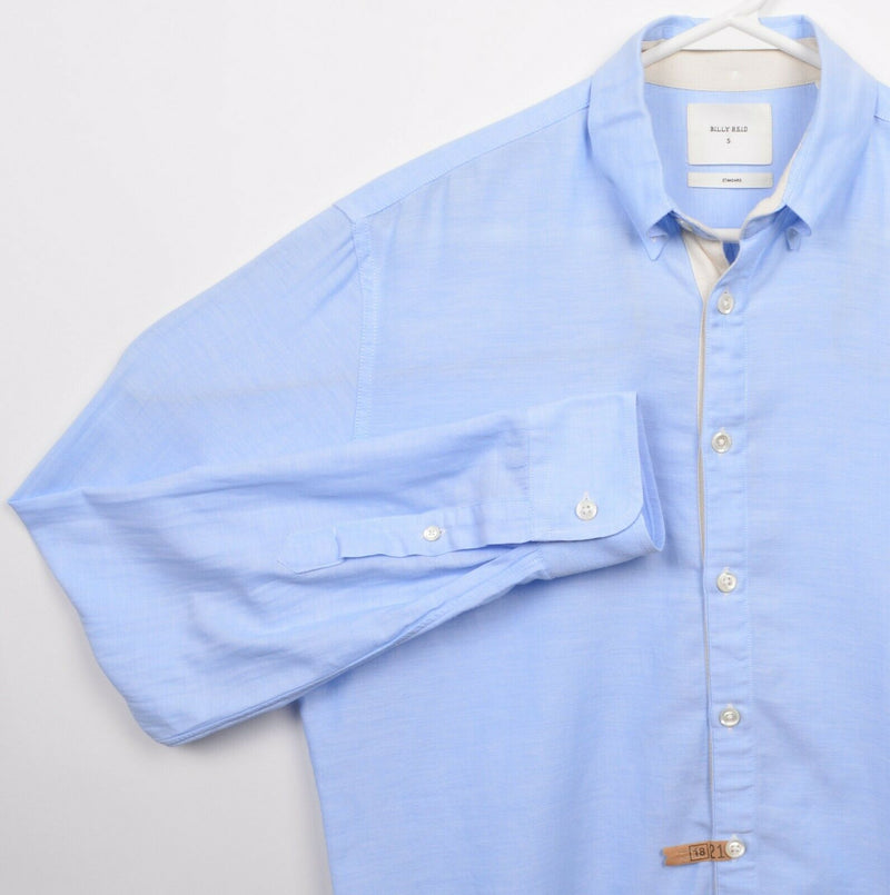 Billy Reid Men's Small (Standard) Solid Light Blue Button-Down Oxford Shirt