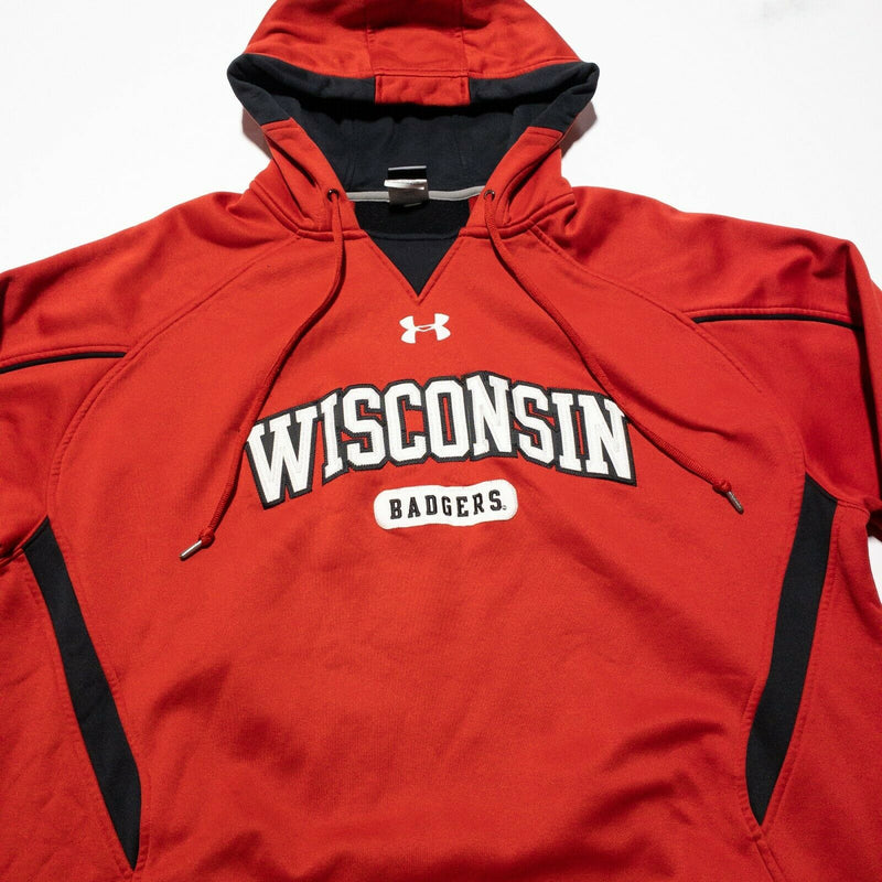 Wisconsin Badgers Men's XL Under Armour Solid Red Pullover Hoodie Sweatshirt
