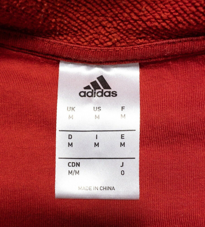 Bayern Munich Men's Medium Adidas Red Spell Out Logo Sleeve Pullover Hoodie