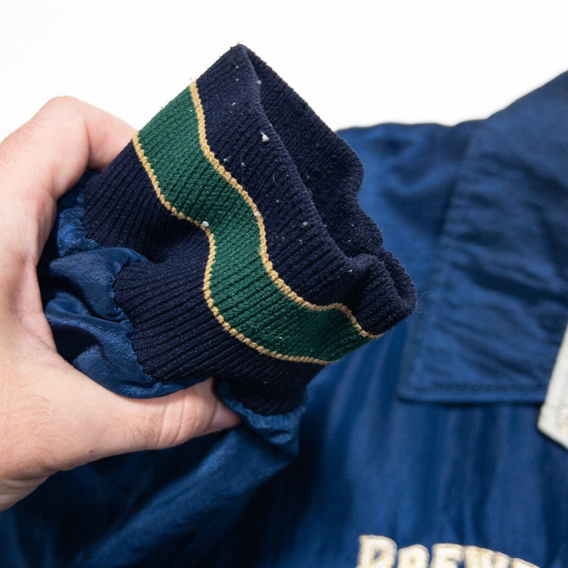 Milwaukee Brewers Starter Jacket Men's 2XL Vintage 90s Blue Green Snap Retro