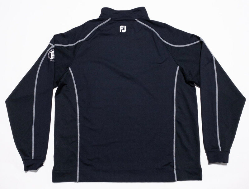 FootJoy 1/4 Zip Men's Large Pullover Golf Black Wicking Stretch Activewear