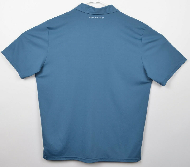 Oakley Hydrolix Men's Sz XL Turquoise Blue Striped Polyester Golf Polo Shirt