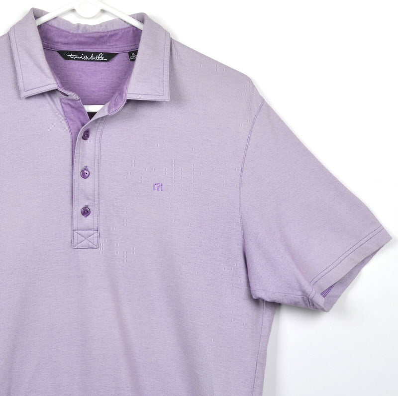 Travis Mathew Men's Medium Heather Purple Logo Performance Golf Polo Shirt