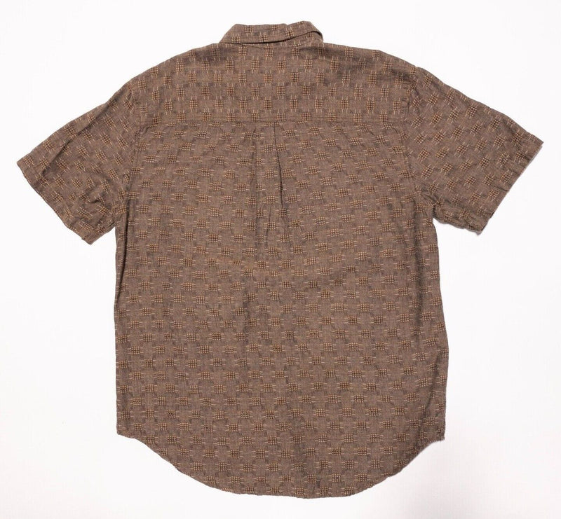 Territory Ahead Men's Large Shirt Brown Check Woven Short Sleeve Vintage 90s