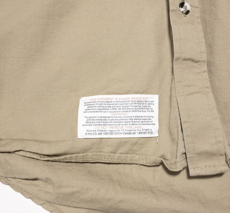 Bulwark FR Shirt XL Men's Excel Flame Resistant 5.5 APTV Long Sleeve Khaki Tan