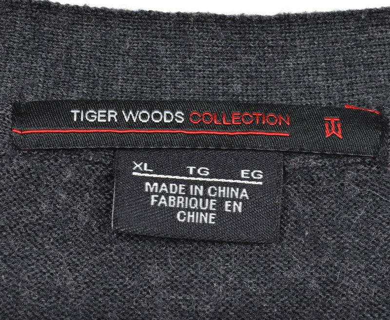 Tiger Woods Collection Men's Sz XL Nike Golf 100% Wool Golf V-Neck Sweater Vest